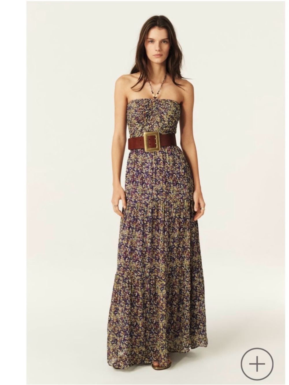 ba&sh Strapless Floral Maxi Dress